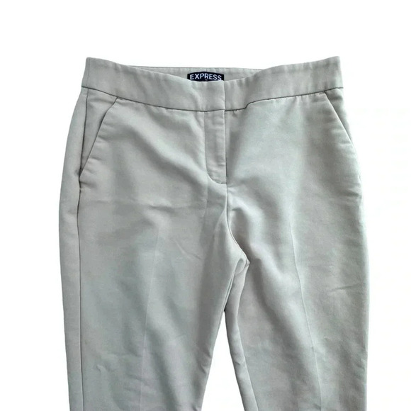 Express Tan/beige three-quarter length office work trousers pants. size 6 - Picture 4 of 14